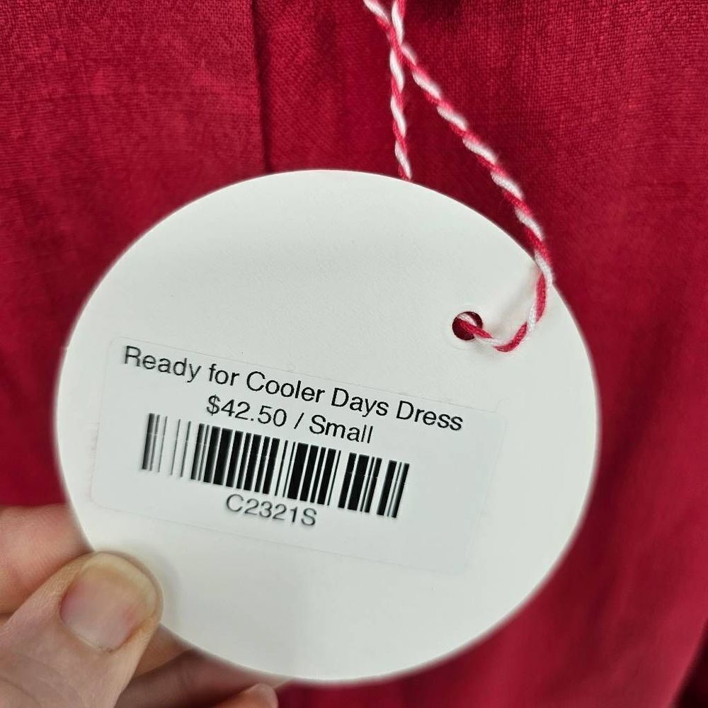 Umgee Ready For Cooler Days Boho Midi Dress Red S New - Picture 4 of 6